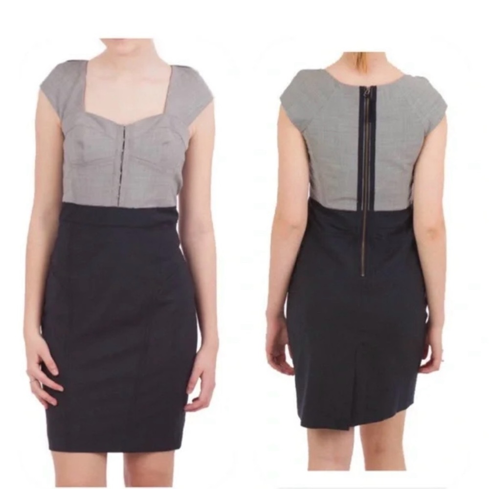 Rebecca Taylor Silver Navy Cocktail Dress